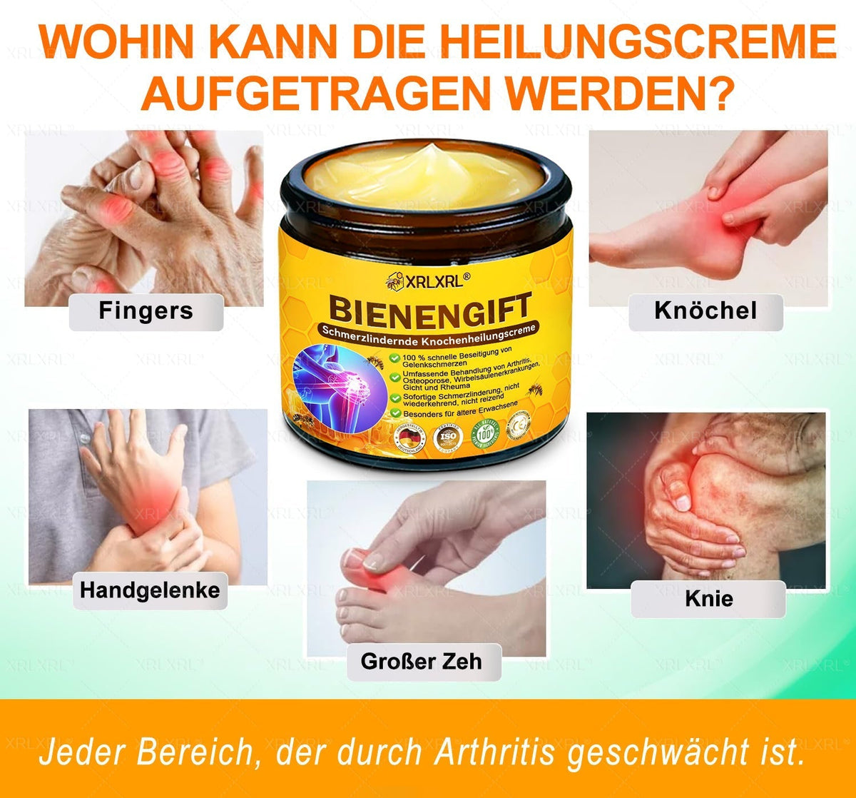 XRLXRL® Bienengift Schmerzstillende Knochenheilungscreme 👩‍⚕️LETZTER TAG 80 % RABATT