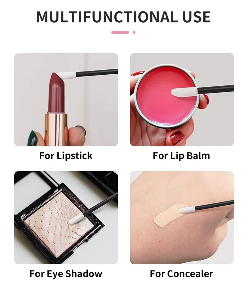 Disposable Hollow Rod Lip Brush Portable Beauty Tool Plush Lipstick Brush Lip Gloss Makeup Brush Specialized Makeup Brush