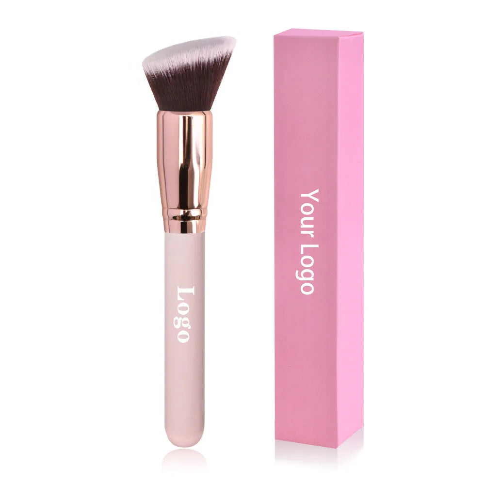 Free Private Label Makeup Brushes Foundation Loose Powder Concealer Blending Brush Pink Beauty Makeup Tool Wholesale Bulk 10pcs